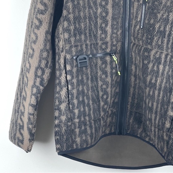 RAINS | NWT Gorpcore Streetwear Heavy Fleece Jacket Wood Black Monogram | XS - Picture 6 of 15